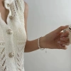 Cat-eye brushed finish all-in-one high-end bracelet, sparkling beaded bracelet, niche and versatile bracelet with extension chain Specification image